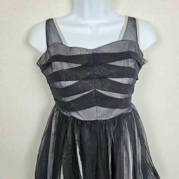 BCBGeneration Black Mesh Bubble Party Dress Size XS - Picture 2 of 12